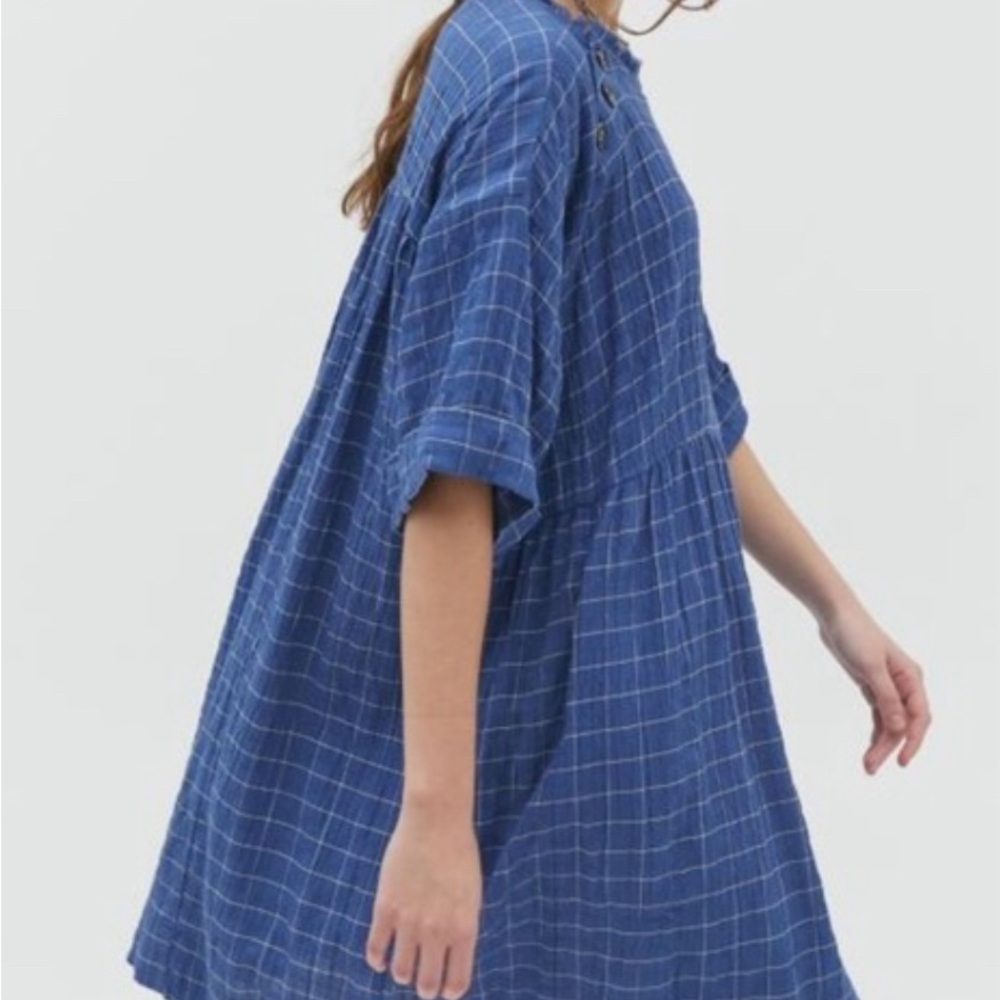 Urban Outfitters Navy Checkered Mini Dress - Picture 2 of 2